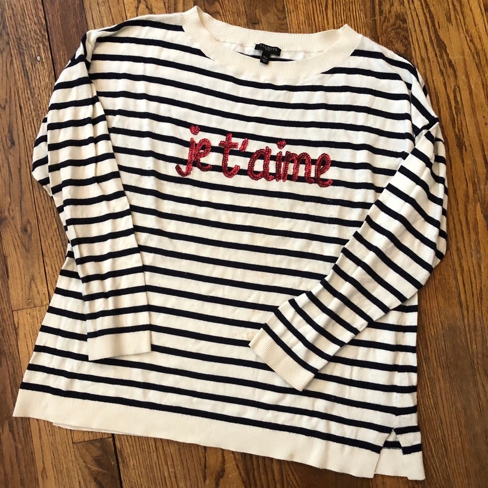 Talbots sweater w red sequin detail; EUC, XLP